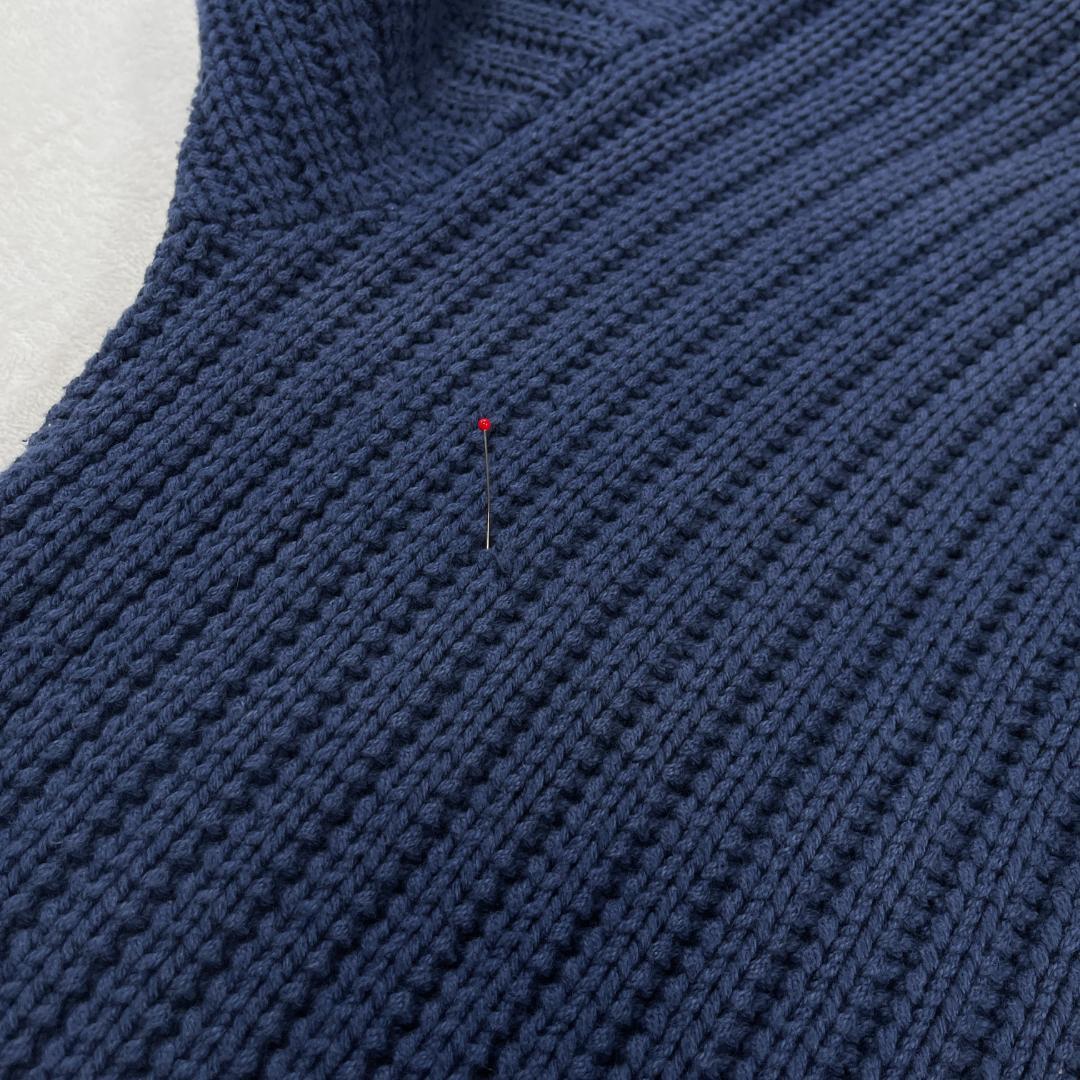 agnès b. HOMME　ビッグシルエットローゲージカーディガン　ネイビー