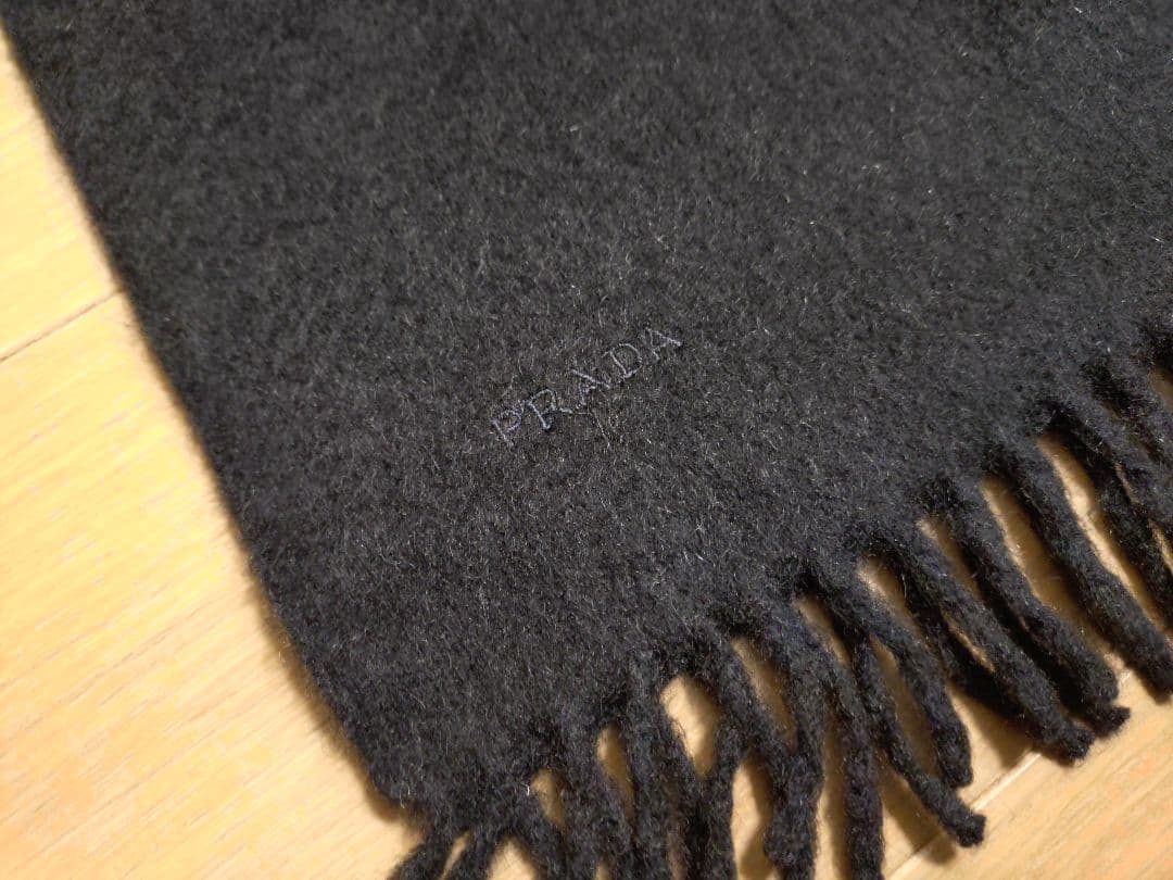 PRADA ウールマフラー チャコール ユニセックス