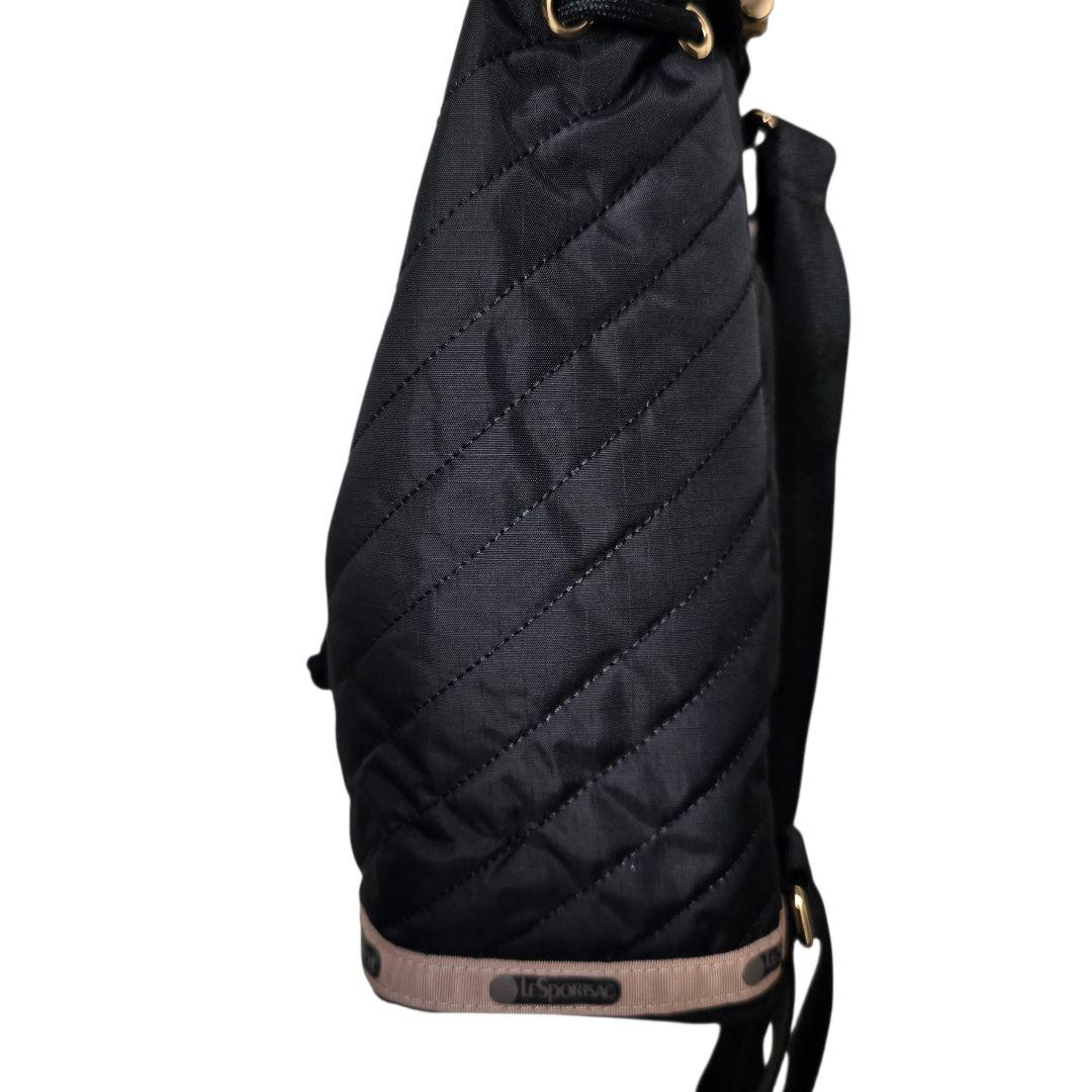 LeSportsac バンブーハンドル キルティング リュック 黒