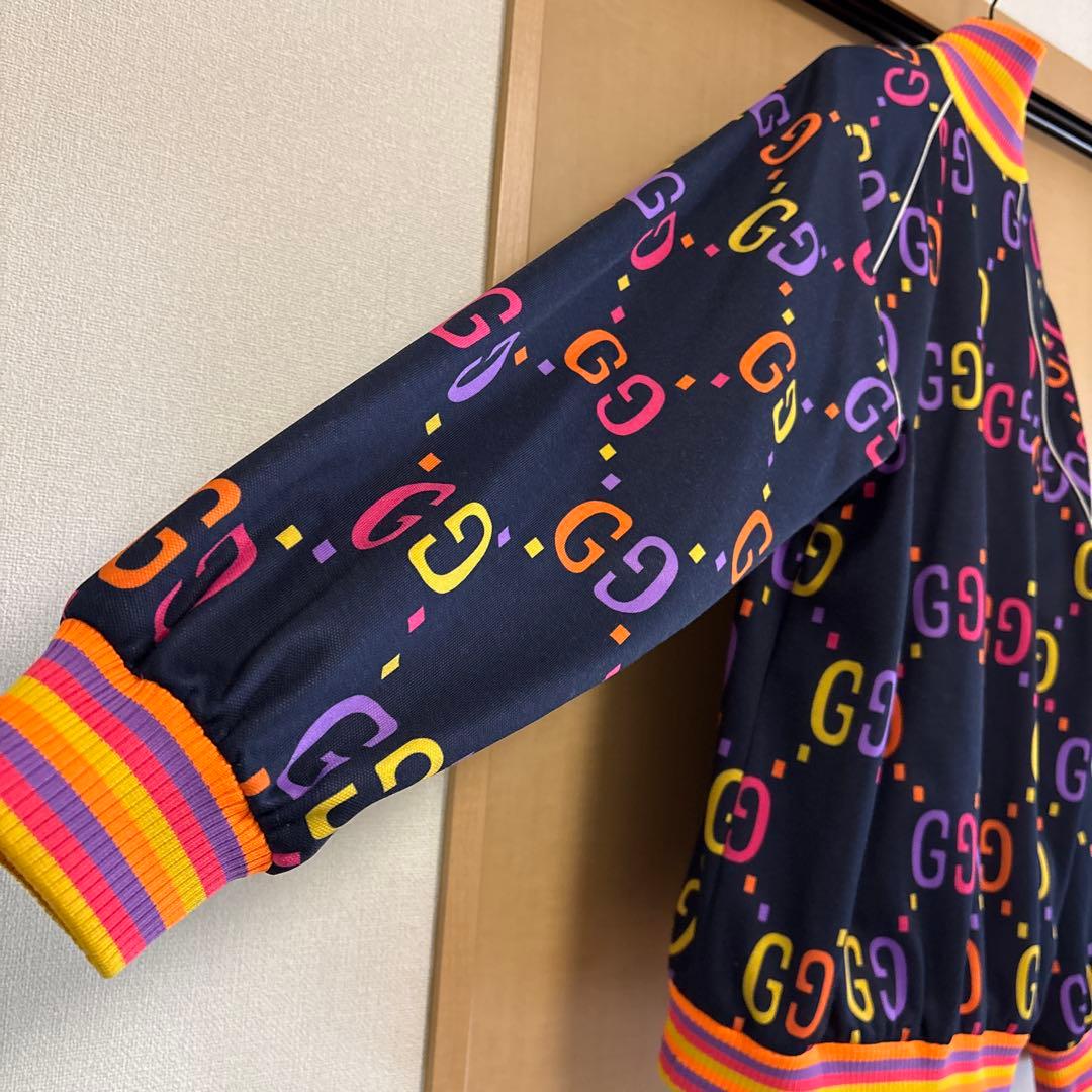 GUCCI テクニカルジャージ ジャンボGG 総柄ジップジャケット レインボー