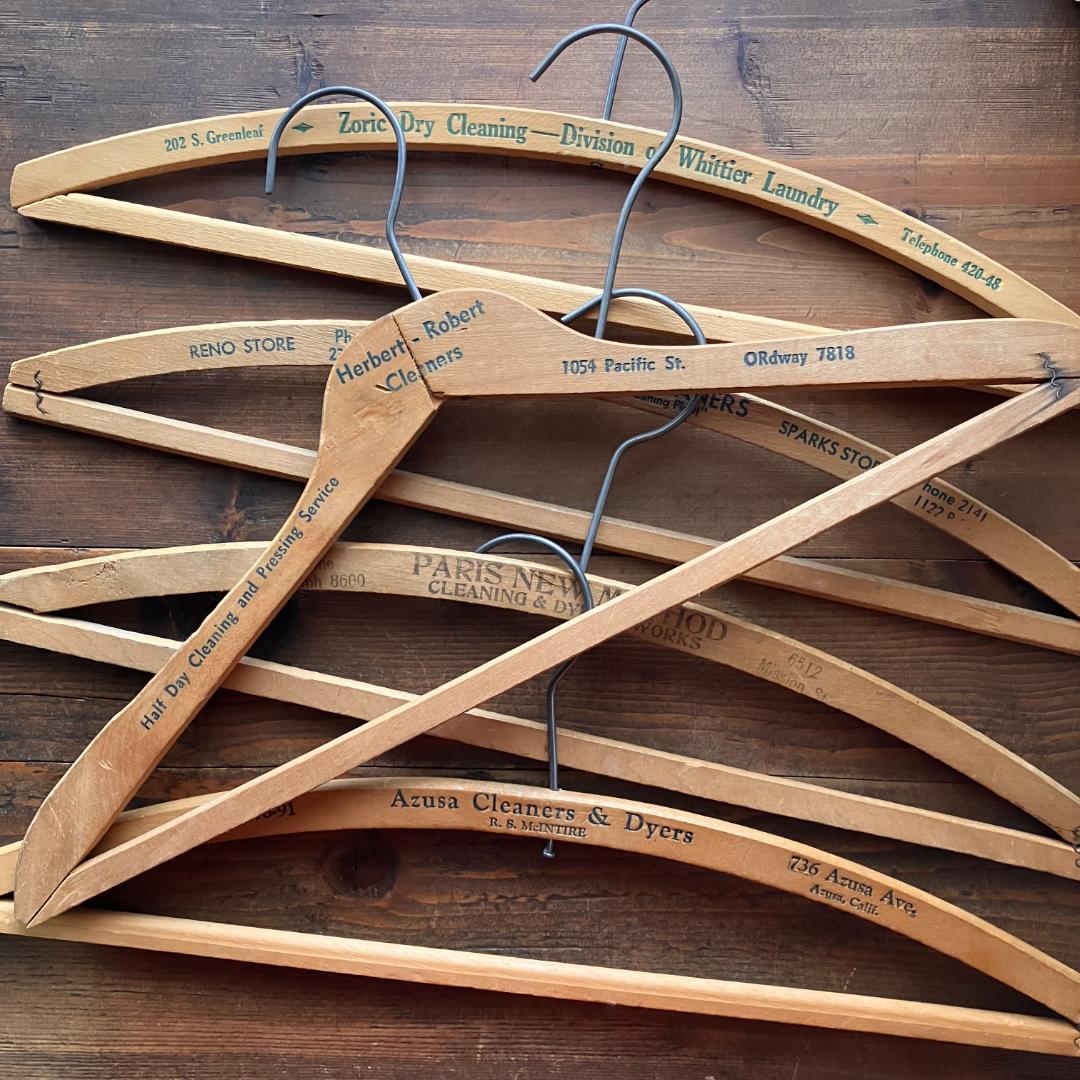 USA広告入ハンガー5本★vintage／アメリカ