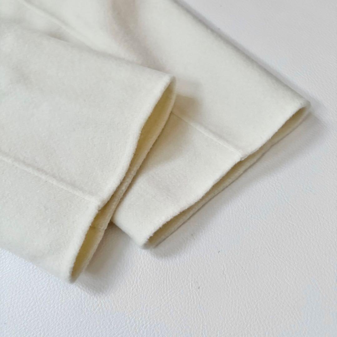 極美品✨マックスマーラ クチートアマーノ ノーカラーコート ウール カシミヤ 白