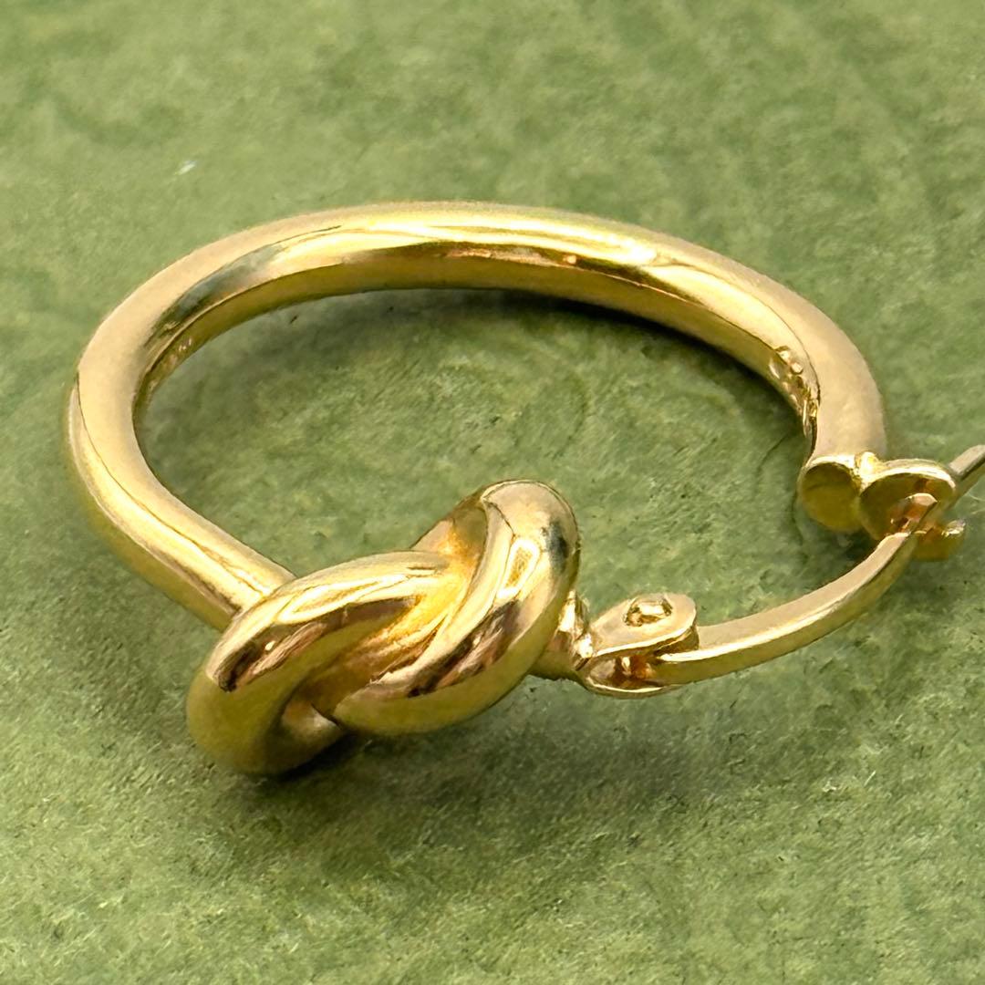 CELINE ノット スモールフープ ゴールド 片耳 ピアス 0837b14