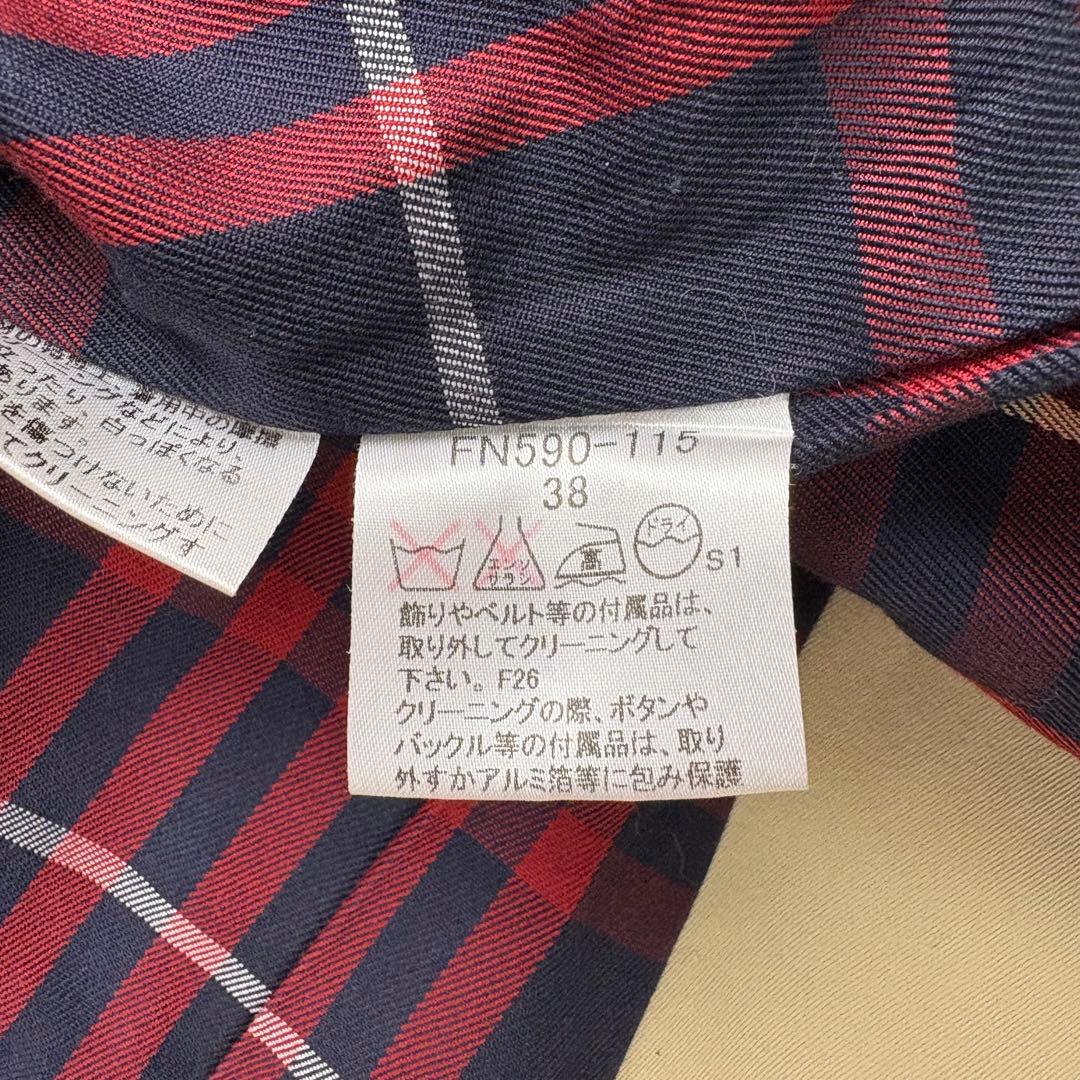 【美品】バーバリーブルーレーベル　トレンチコート　ロング丈　ノバチェックベルトM