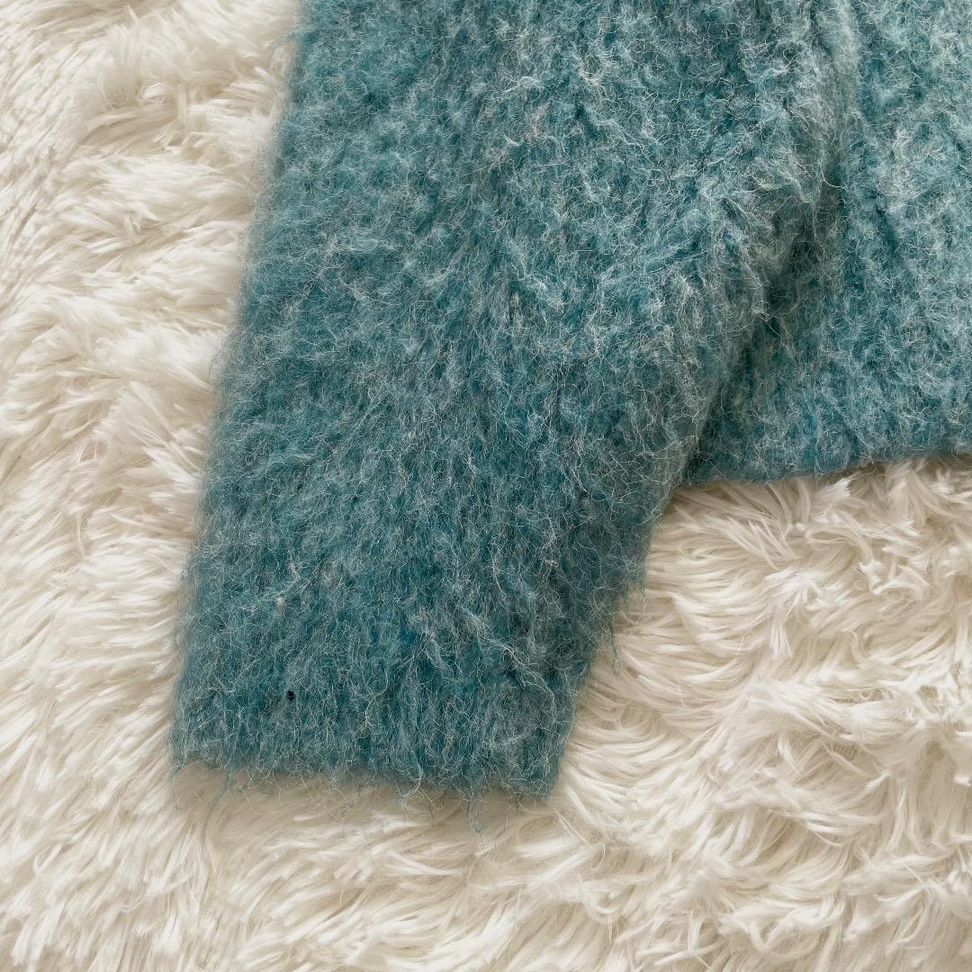 2023AW Whim Gazette ニット Vネック プルオーバー ブルー