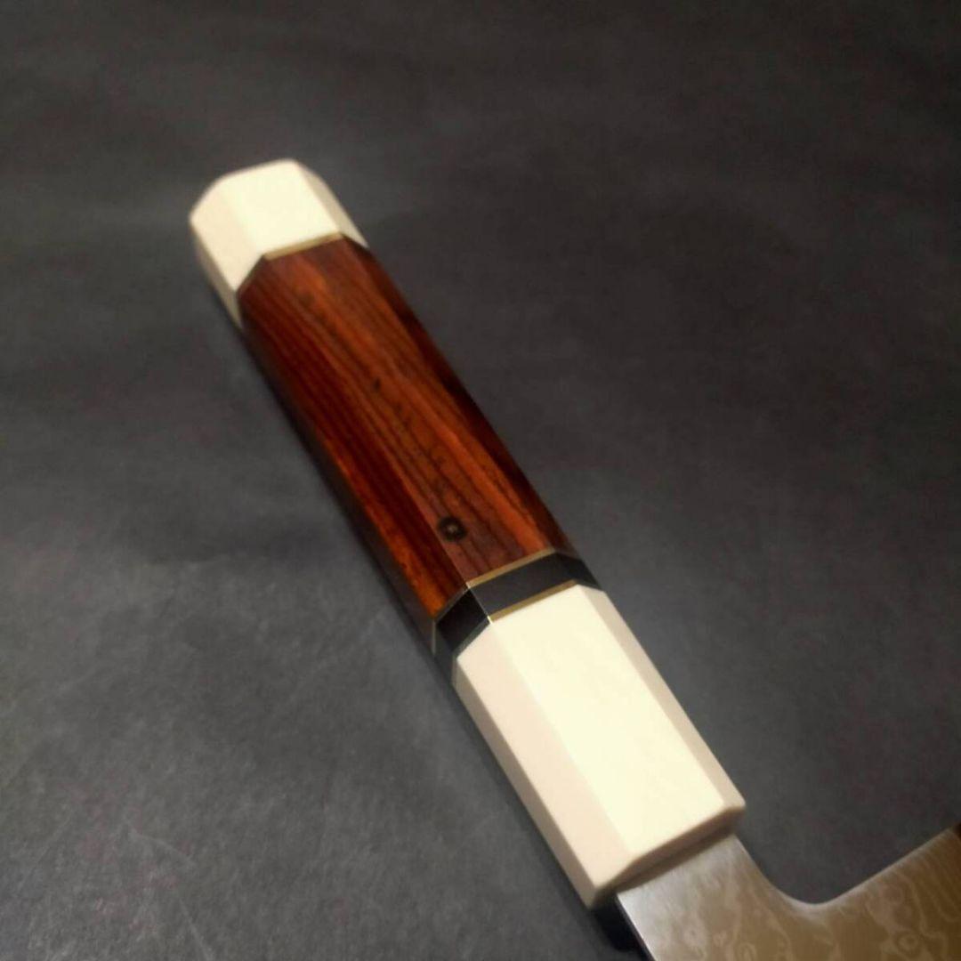 67層ダマスカスV金10号ステンレス牛刀240mm デザートアイアンデュポン八角