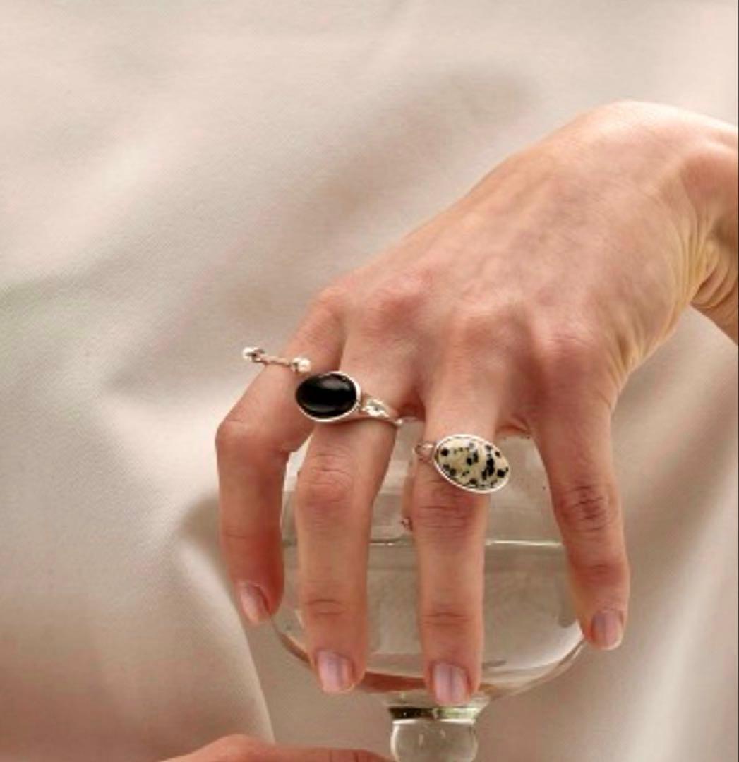 TODAYFUL Gem Stone Ring ブラック 13号