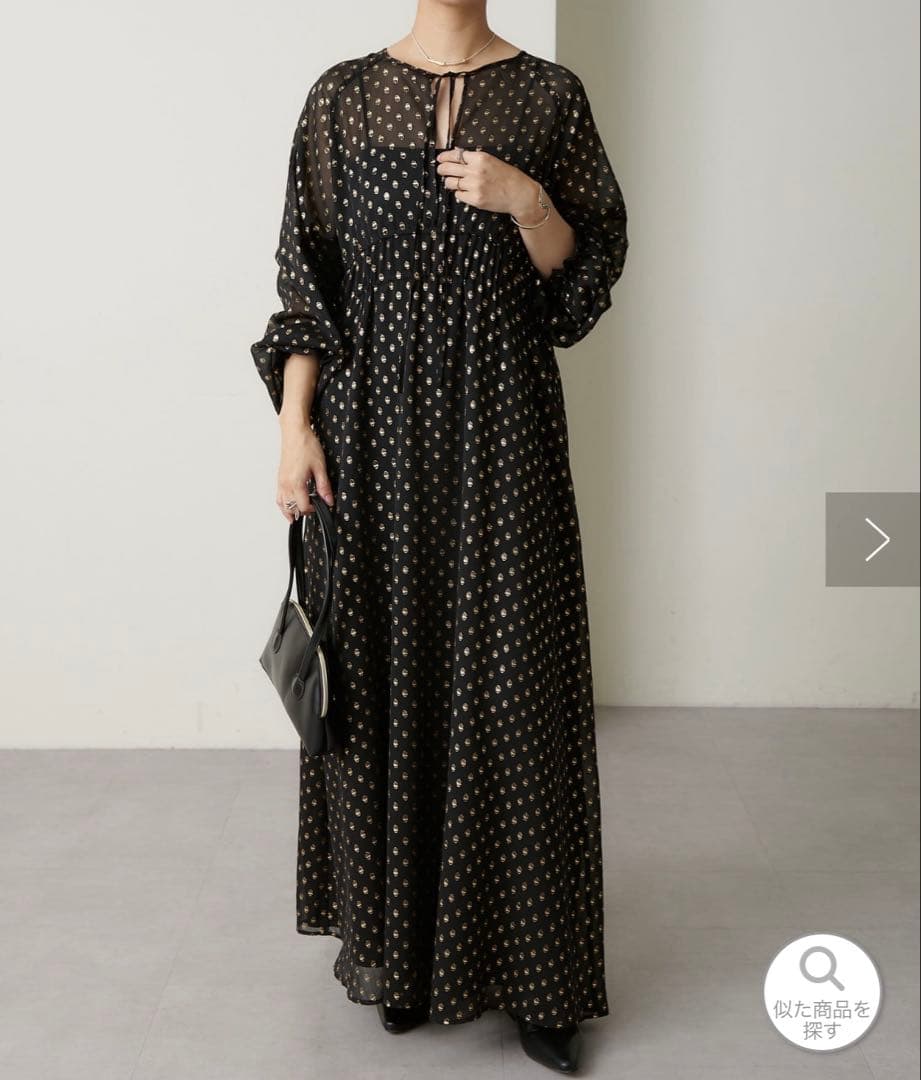 箔ドットマキシワンピース 36