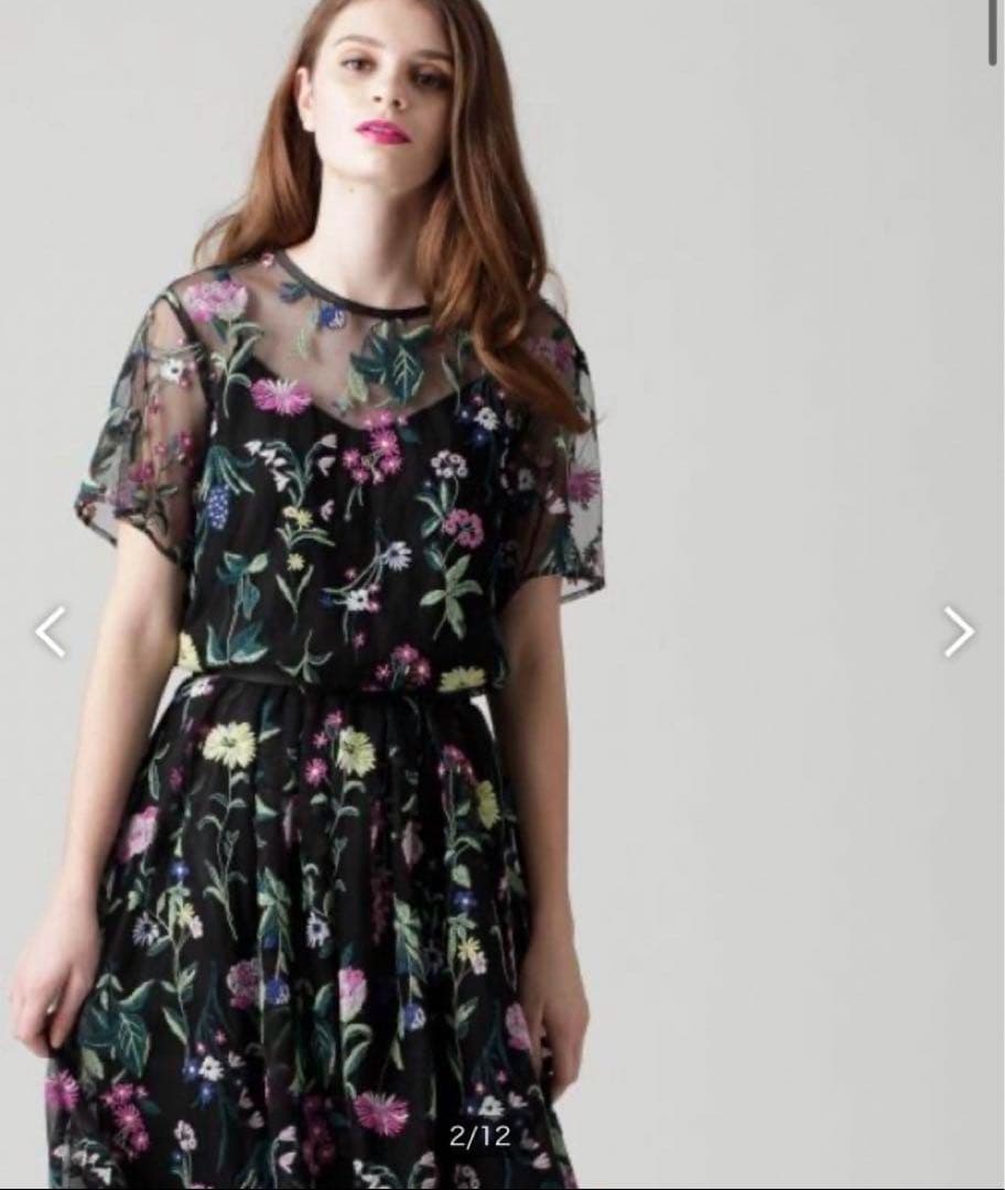 グレースクラス　フラワー刺繍チュール　ワンピース　セットアップ　ダイアグラム