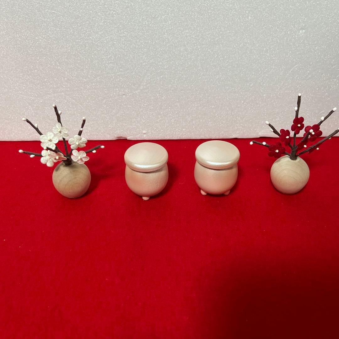 コンパクト収納型親王飾り　陽菜 会津塗お屏風収納飾り台セットE