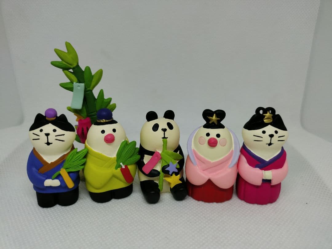 コンコンブル　七夕　文鳥・猫・笹パンダ