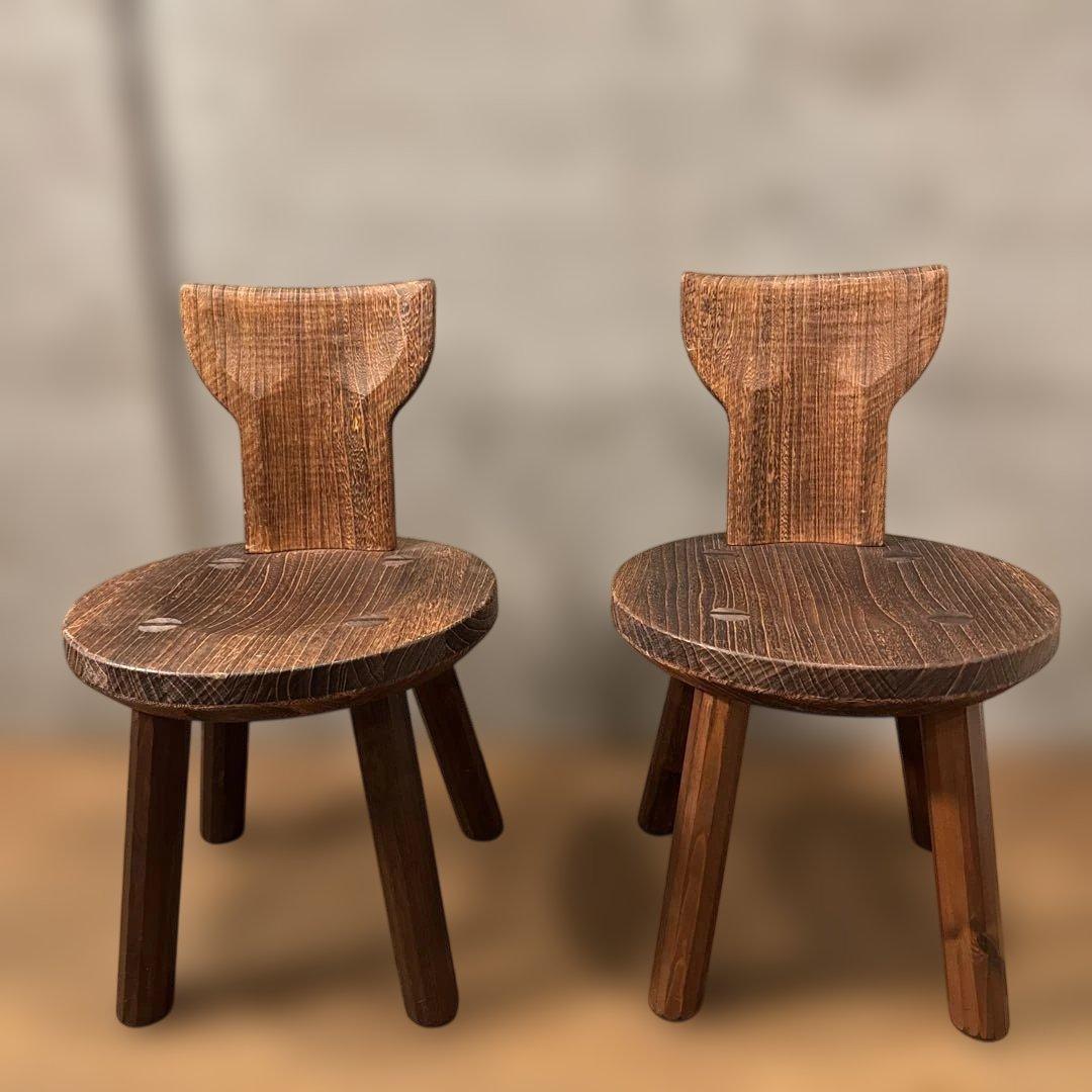 【じゅんさま専用】焼桐フクロウ椅子　桐里工房　2脚