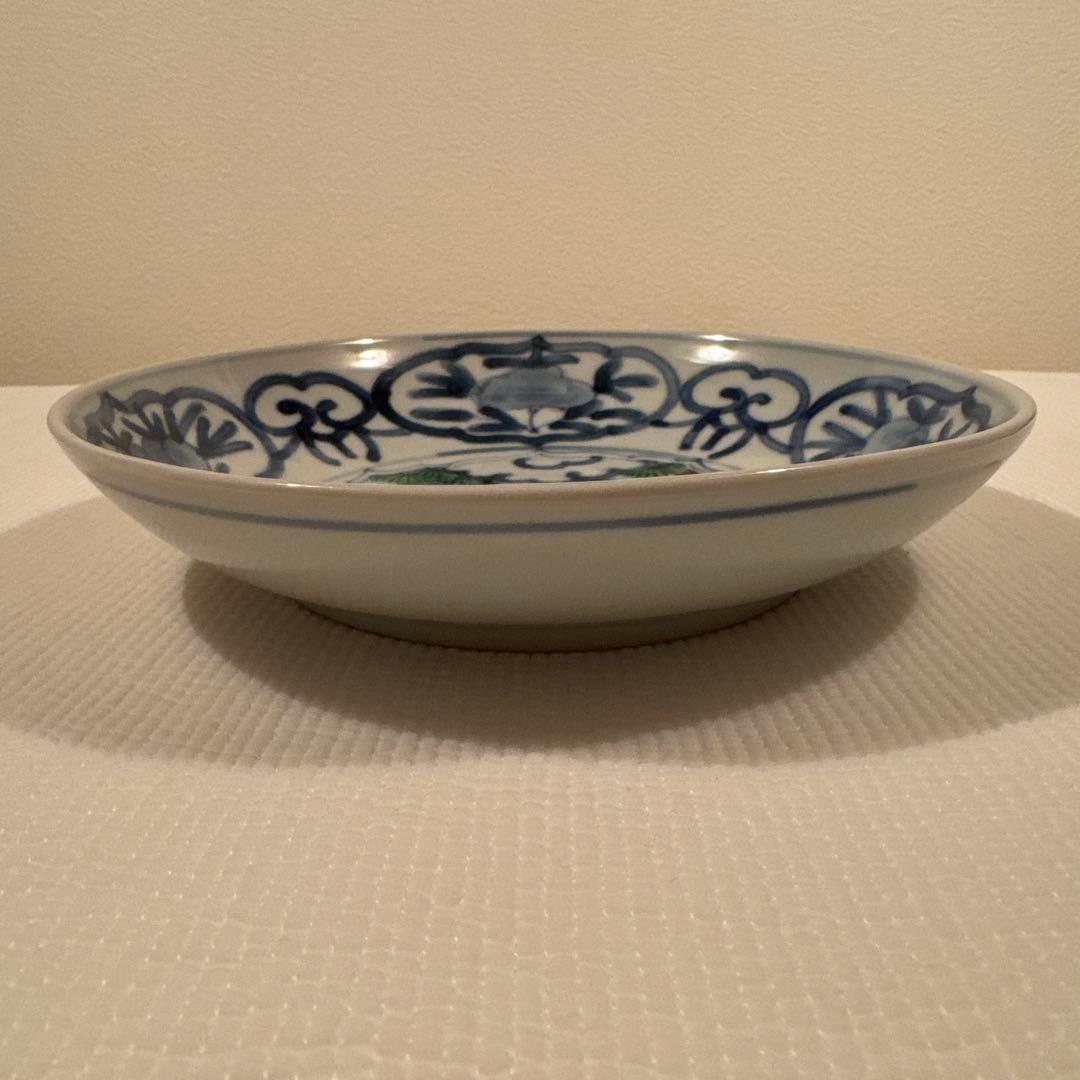 堀畑蘭 6寸深皿 松と白犬