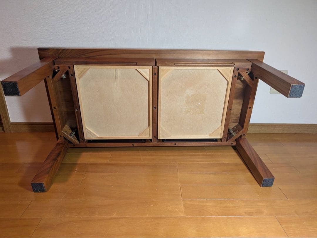 ■送料込■無印良品 無垢材ローテーブル ウォールナット デスク 机廃盤家具