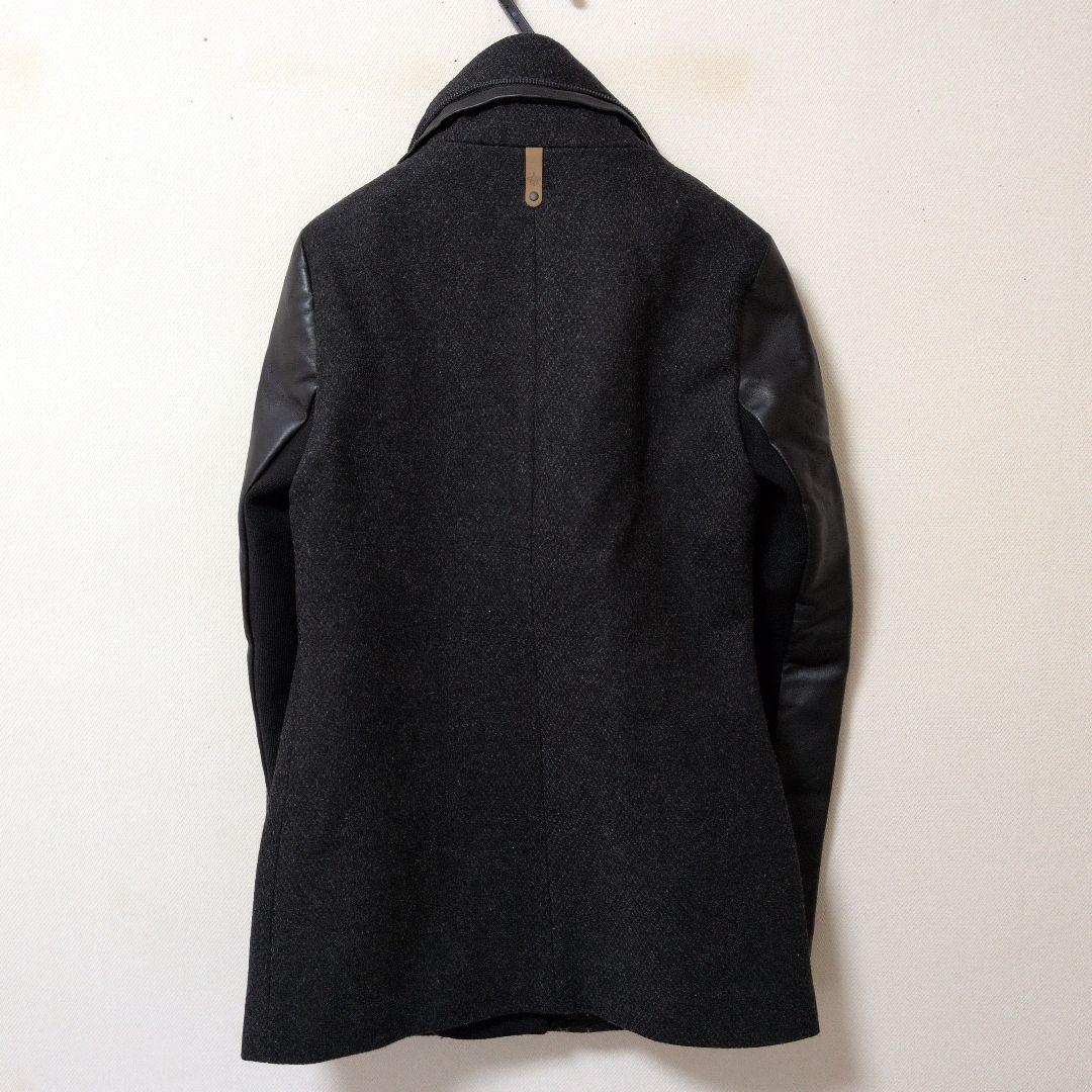 ✿マッカージュ✿レザー切り替え　フーディージャケット　ブラック　美品