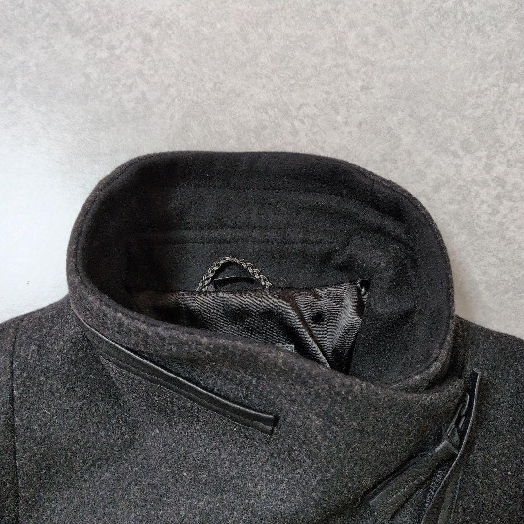 ✿マッカージュ✿レザー切り替え　フーディージャケット　ブラック　美品