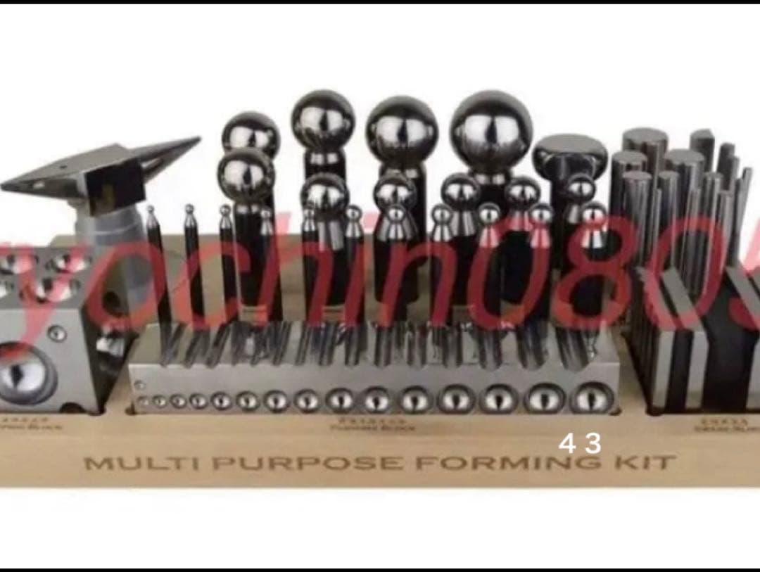 【送料無料】 矢坊主 サイコロ玉台 溝台 アンビル 43個 セット 彫金工具