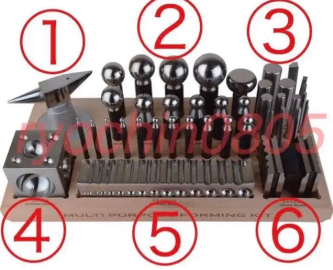 【送料無料】 矢坊主 サイコロ玉台 溝台 アンビル 43個 セット 彫金工具