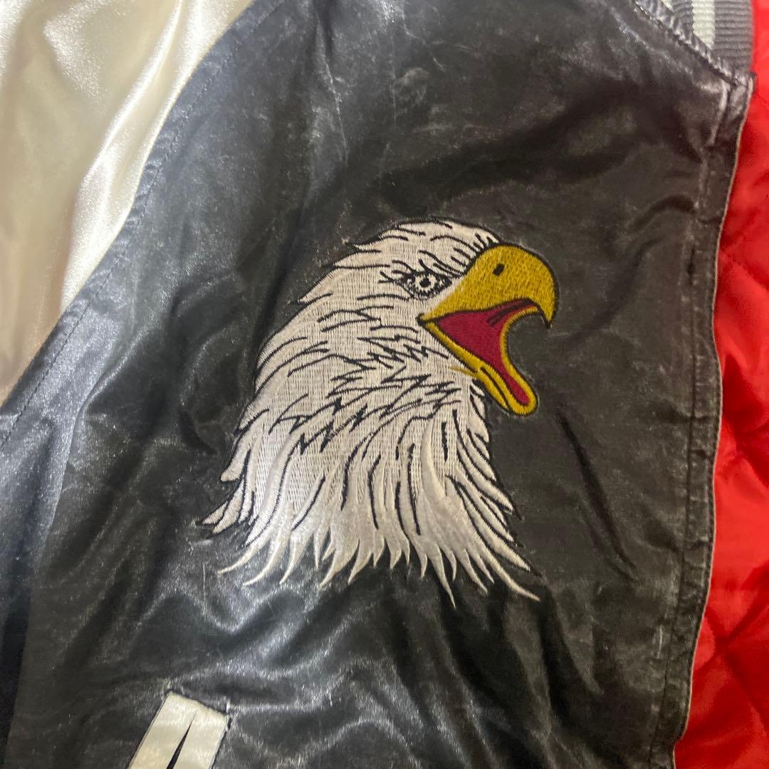 イーグル刺繍 スカジャン 黒・白・赤