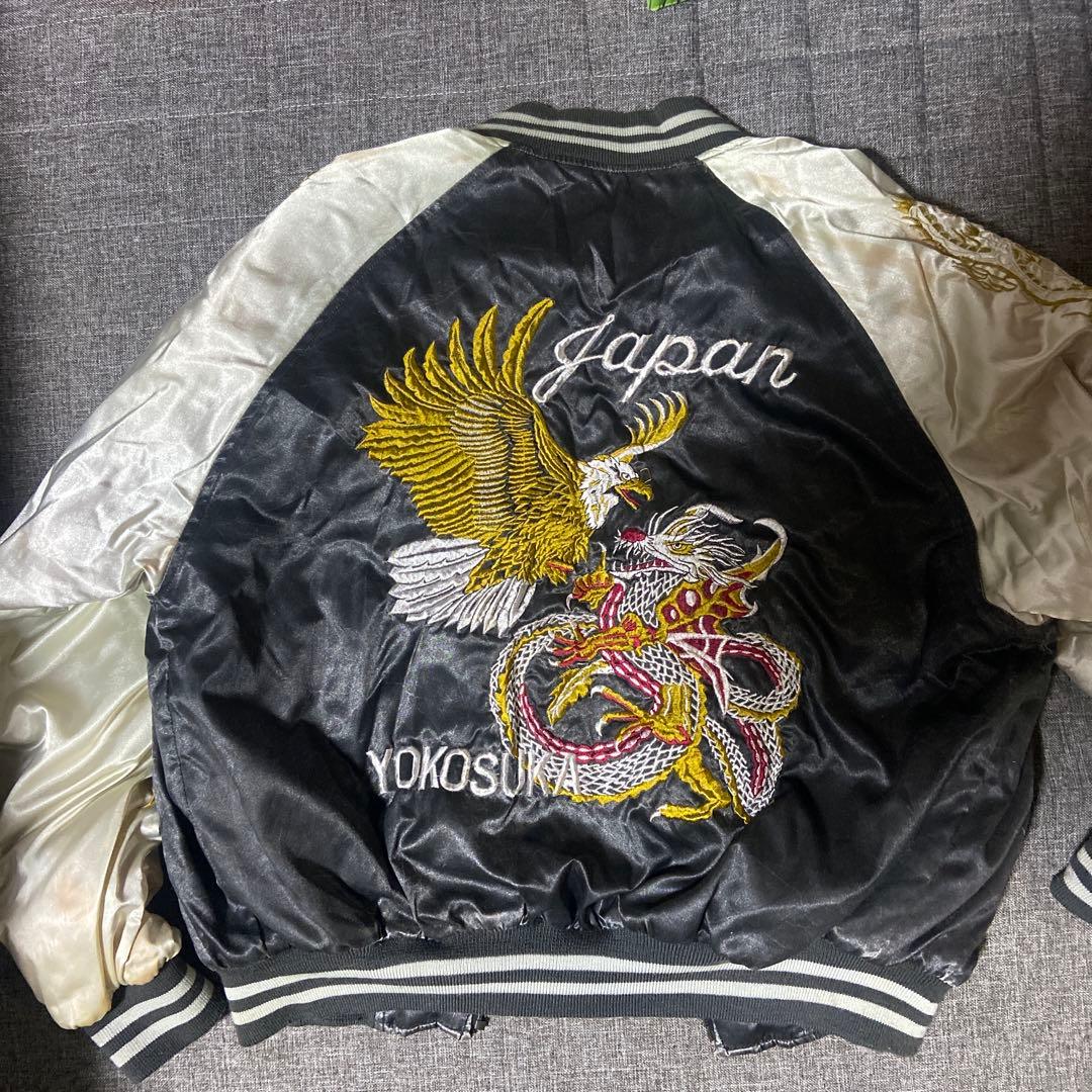 イーグル刺繍 スカジャン 黒・白・赤