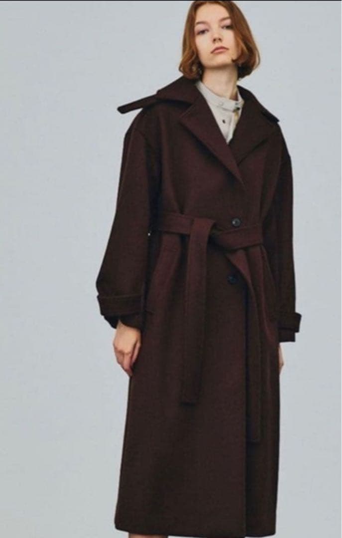 ビッグカラー2wayスタンドコート　ブラウン　united tokyo ロング