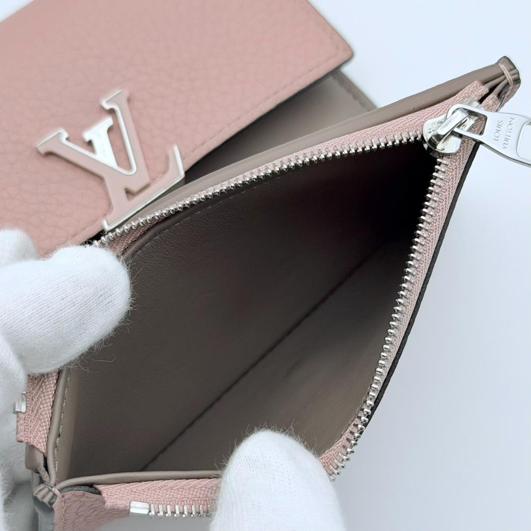 ルイヴィトン カプシーヌ コンパクト トリヨン 三つ折り財布 ピンク