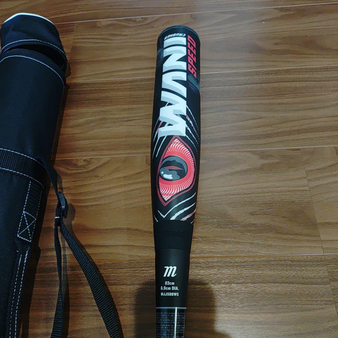 ワニクラッシャースピード　赤ワニ　軟式用 バットケース付　83cm 700g