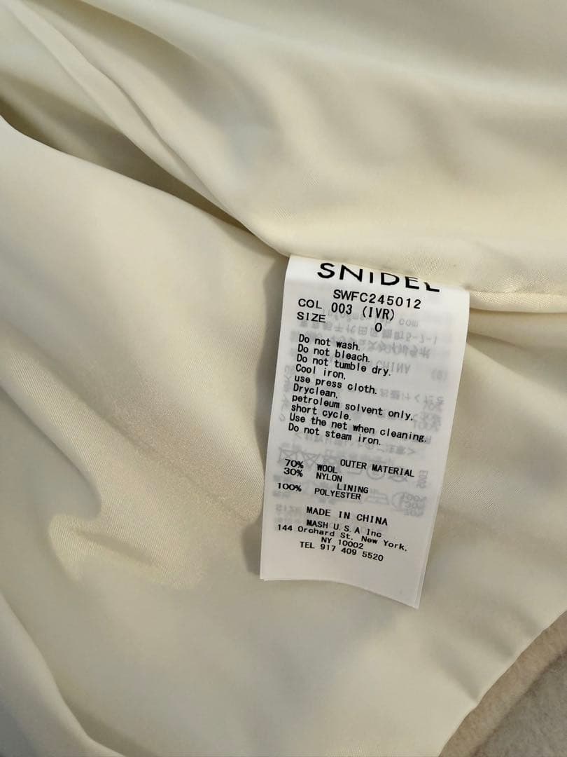 スナイデル　ウールシャギーショートダッフル　0サイズ