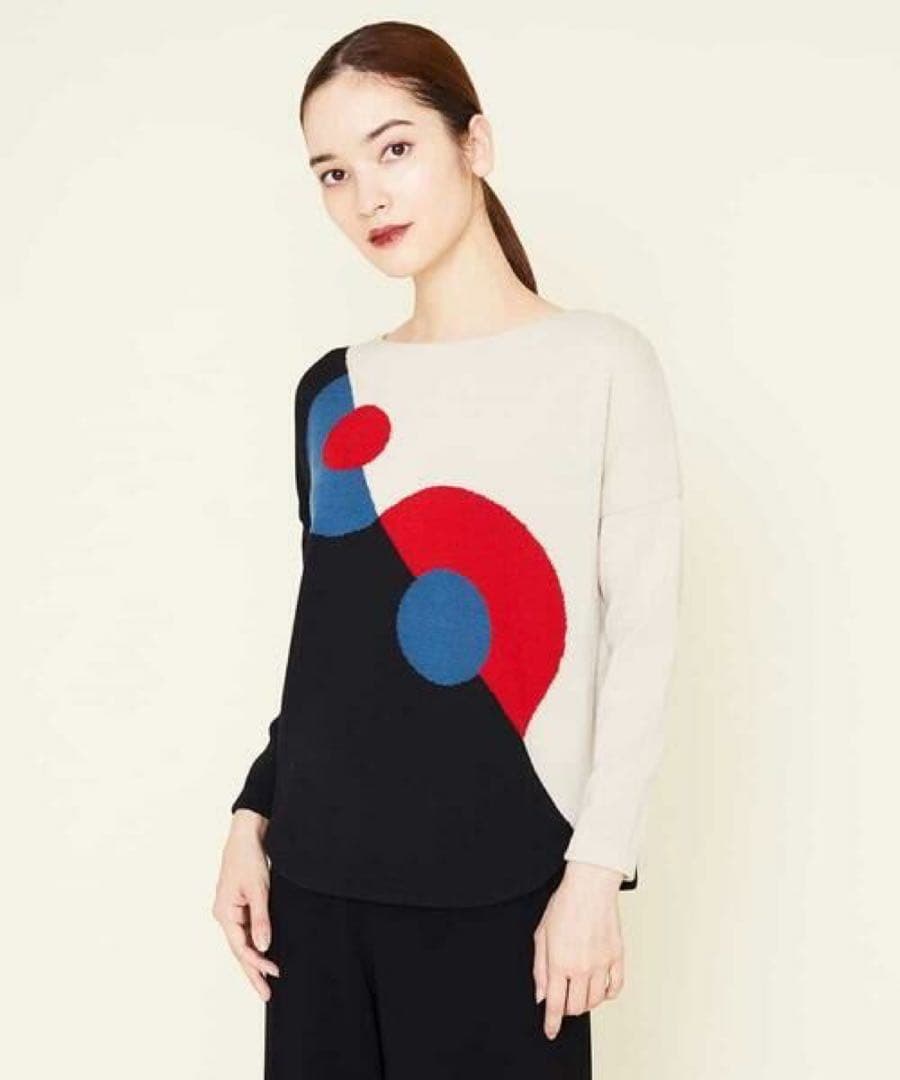 美品✨22AW 現行品 シビラ サークルインターシャアートデザインニット M