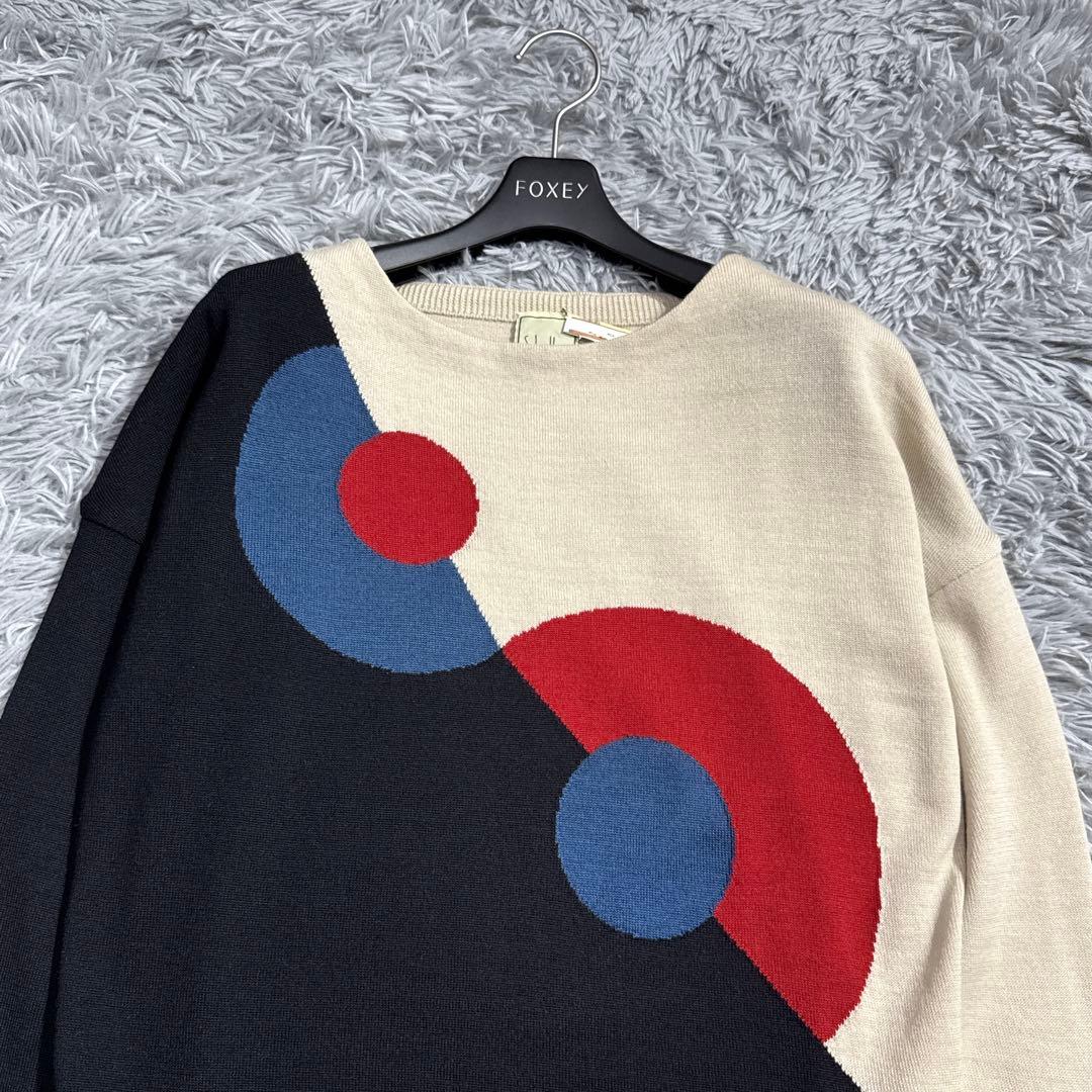 美品✨22AW 現行品 シビラ サークルインターシャアートデザインニット M