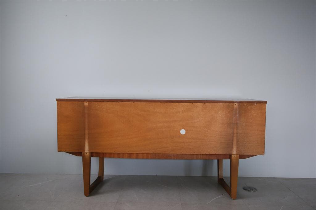 英国アンティークチーク古木サイドボード/木製机/テレビ台キャビネット92-250