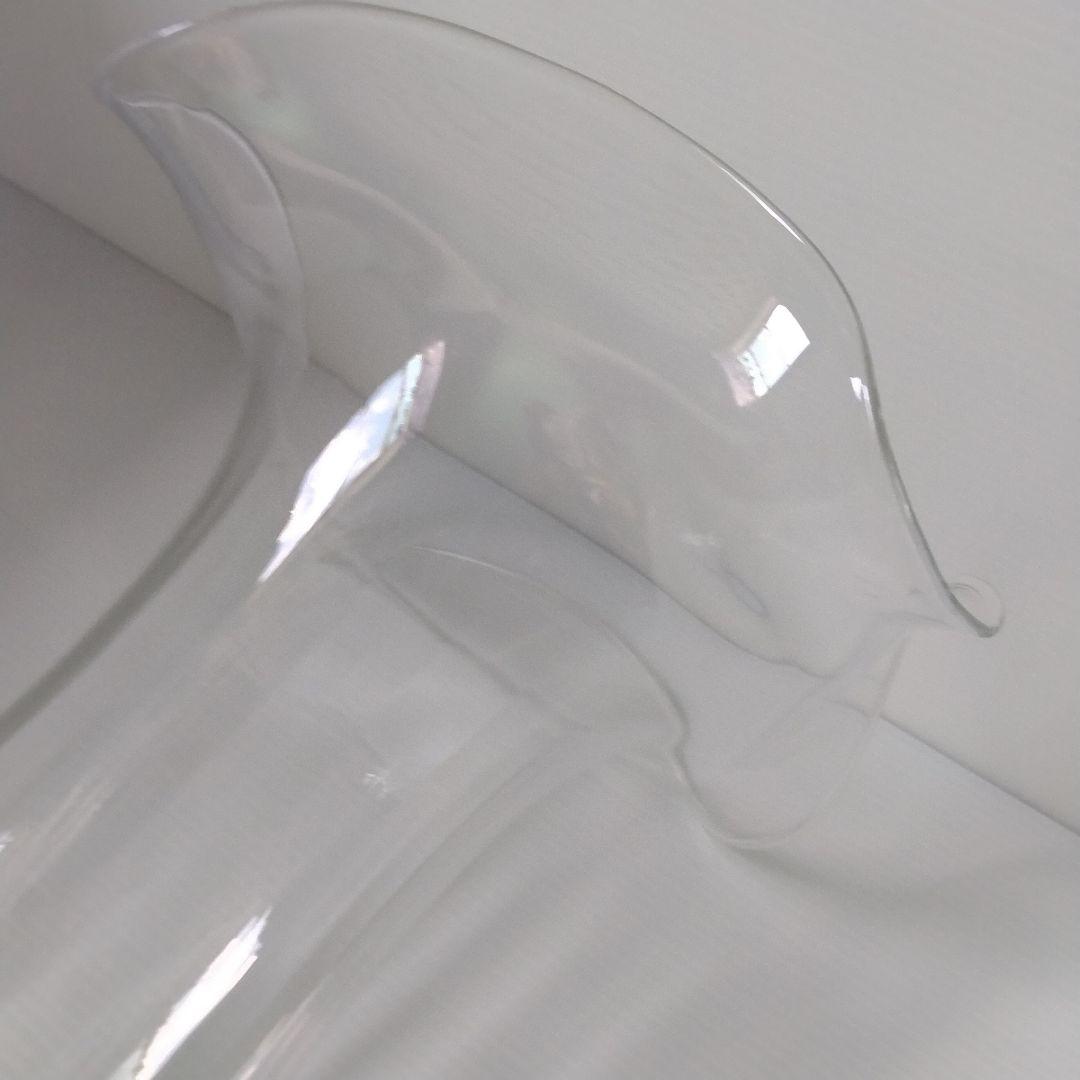 イタリア製 特大 ガラス フラワーベース 花器 フリル クリア 立花 40cm