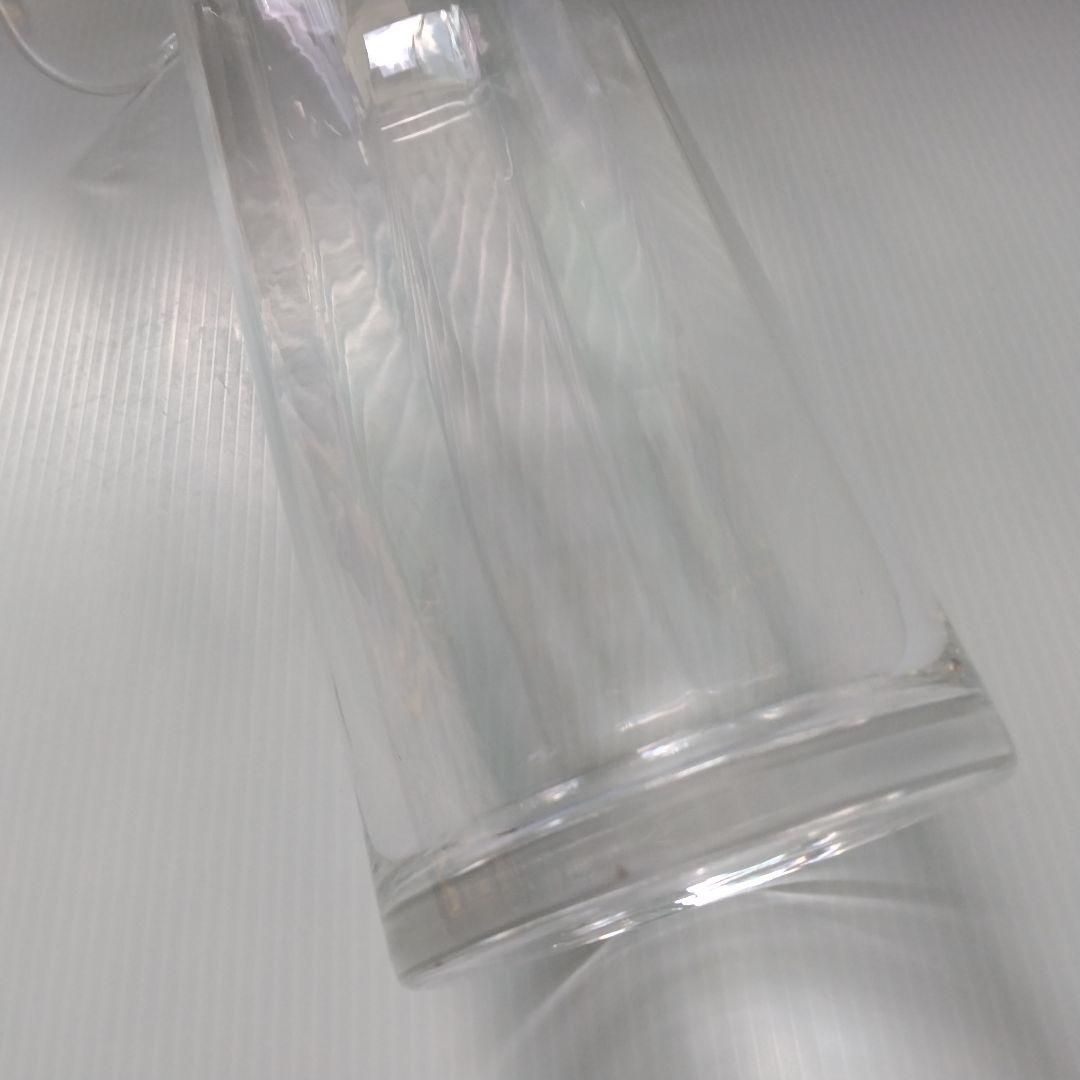 イタリア製 特大 ガラス フラワーベース 花器 フリル クリア 立花 40cm