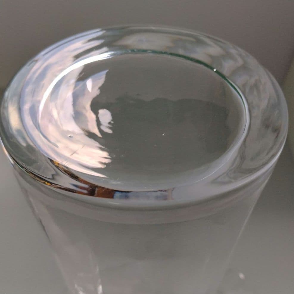 イタリア製 特大 ガラス フラワーベース 花器 フリル クリア 立花 40cm