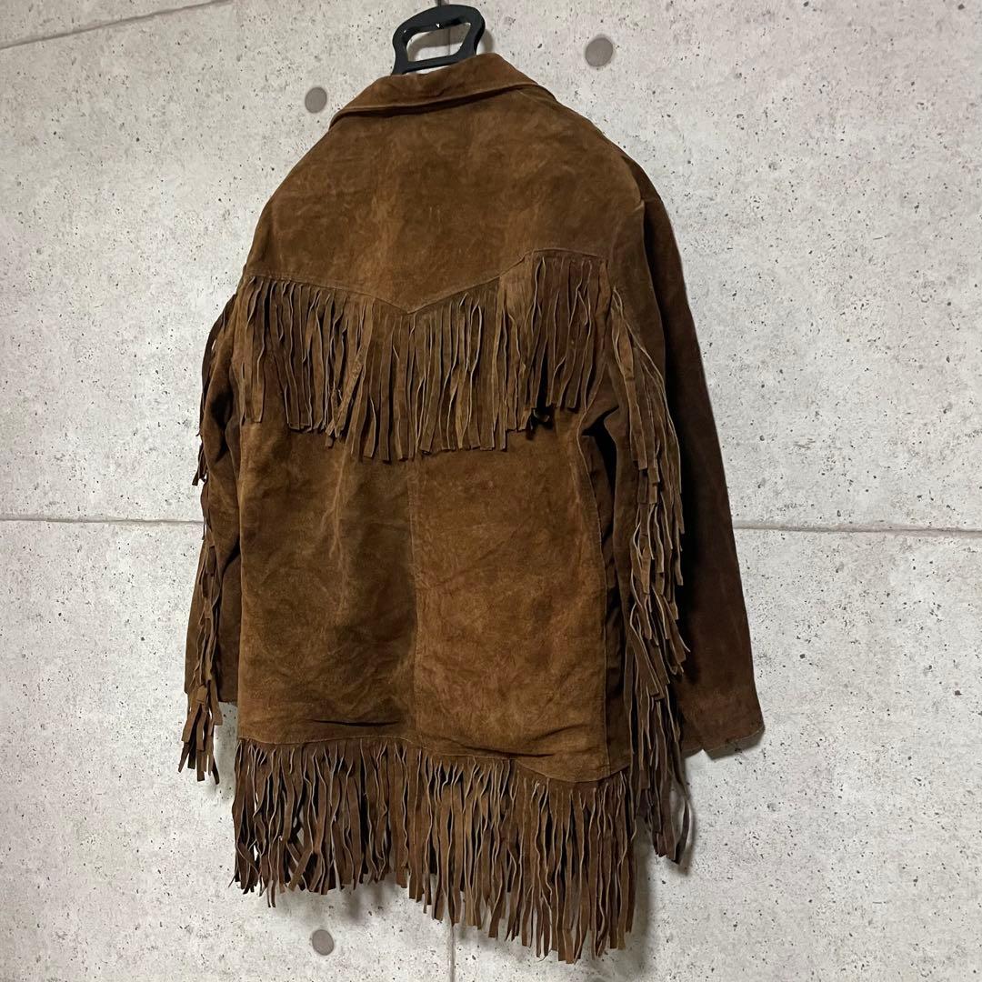 【ヴィンテージ古着】 フリンジ スエード レザー ジャケット
