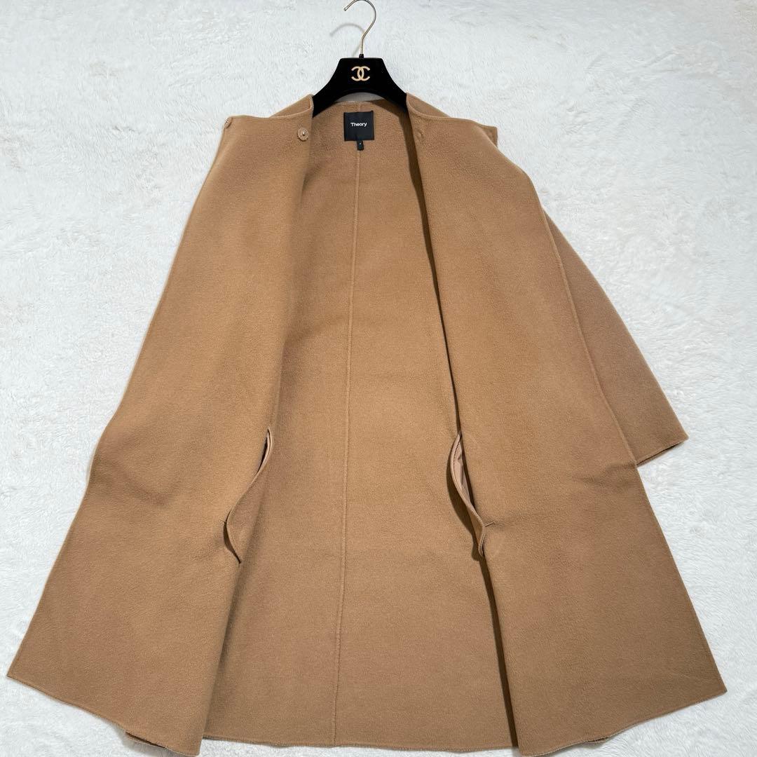 セオリー　ウールカシミヤダブルフェイスコート　カシミヤ混　ロングコート