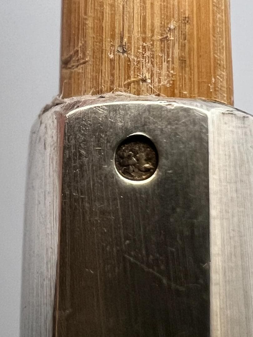 純銀製　純刻印　煙管　キセル　六角形　銀細工　アンティーク　重量約36g