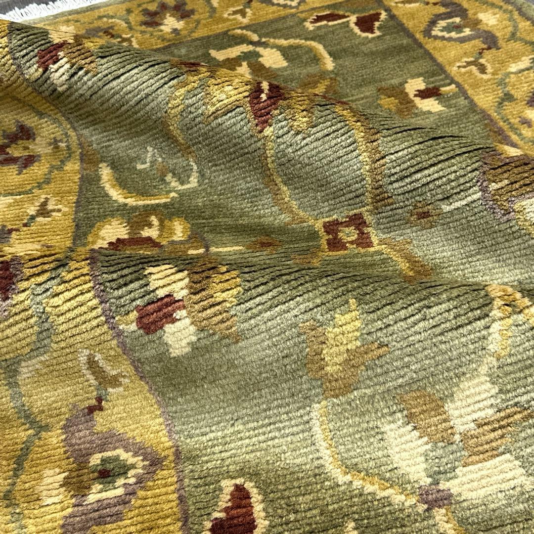 チベットラグ手織り絨毯スーパファインウールラグ93cmx157cmファインラグ