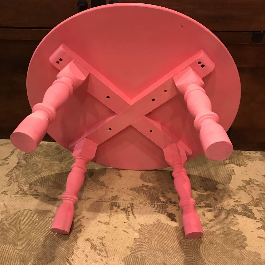 かわいい♡アンティークテーブル　リメイクピンク