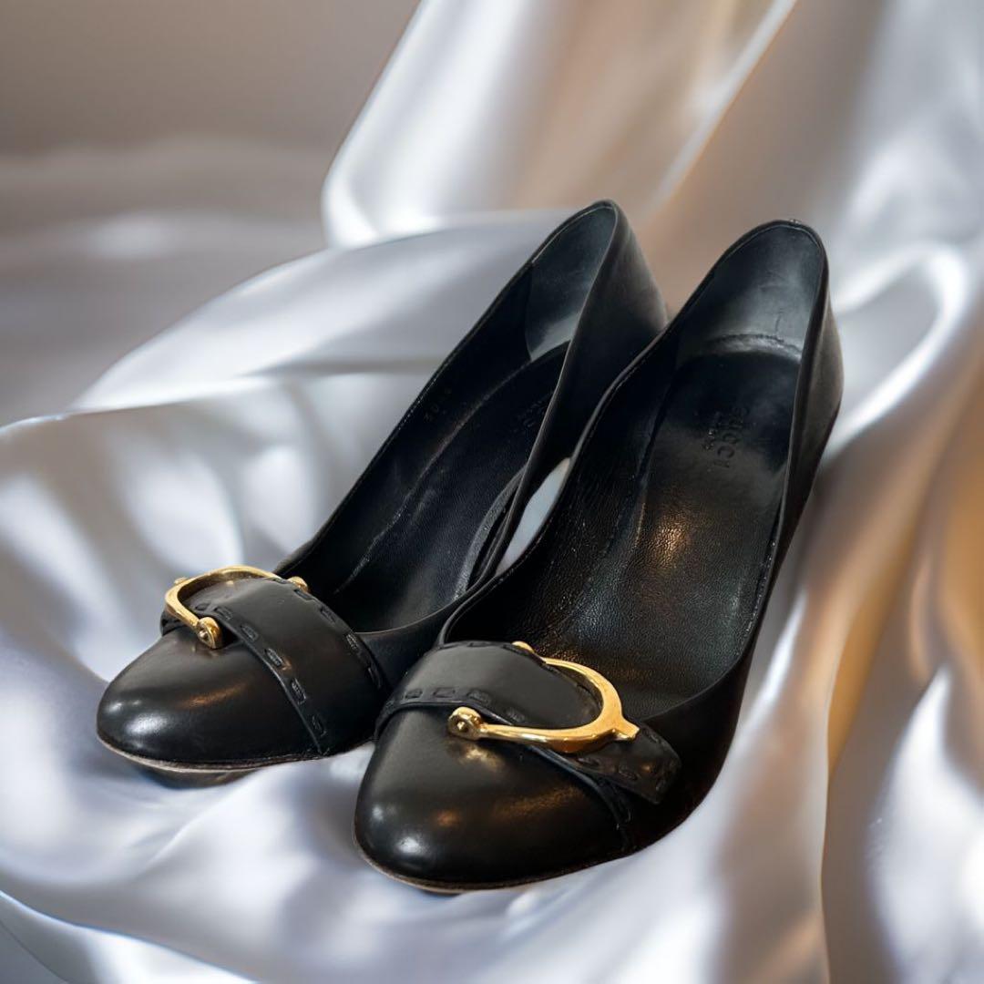 美品‼︎ ◆GUCCI◆ 高級パンプス 37 1/2 ゴールド ヒール グッチ