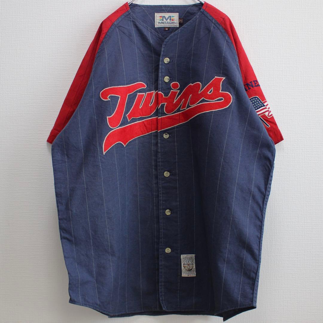 90's Minnesota Twins クーパーズタウン XL古着ゲームシャツ
