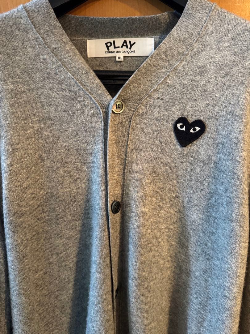PLAY Comme des Garçons グレー カーディガン XL