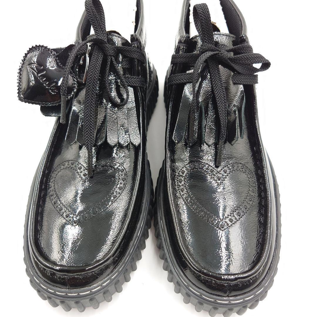 美品 クラークス トーヒルハート 26.5cm 黒 厚底 ハート ワラビー