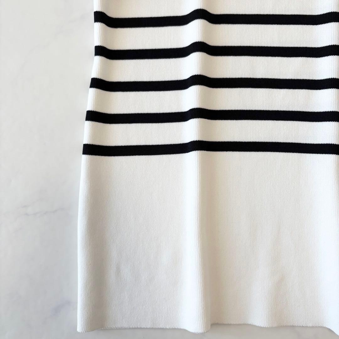 ボーダーズアットバルコニー ニット パール ボーダー レーヨン 美品 38