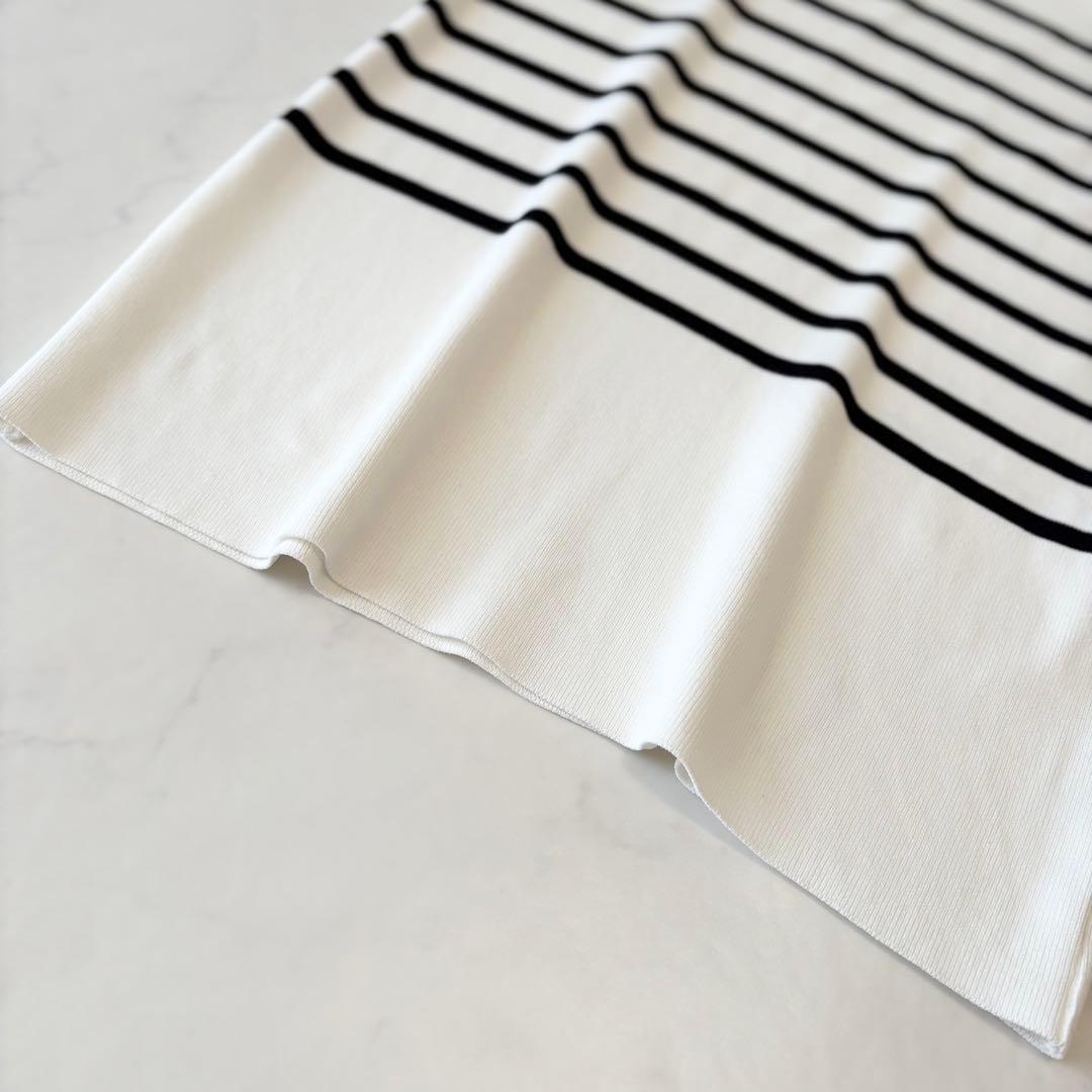 ボーダーズアットバルコニー ニット パール ボーダー レーヨン 美品 38