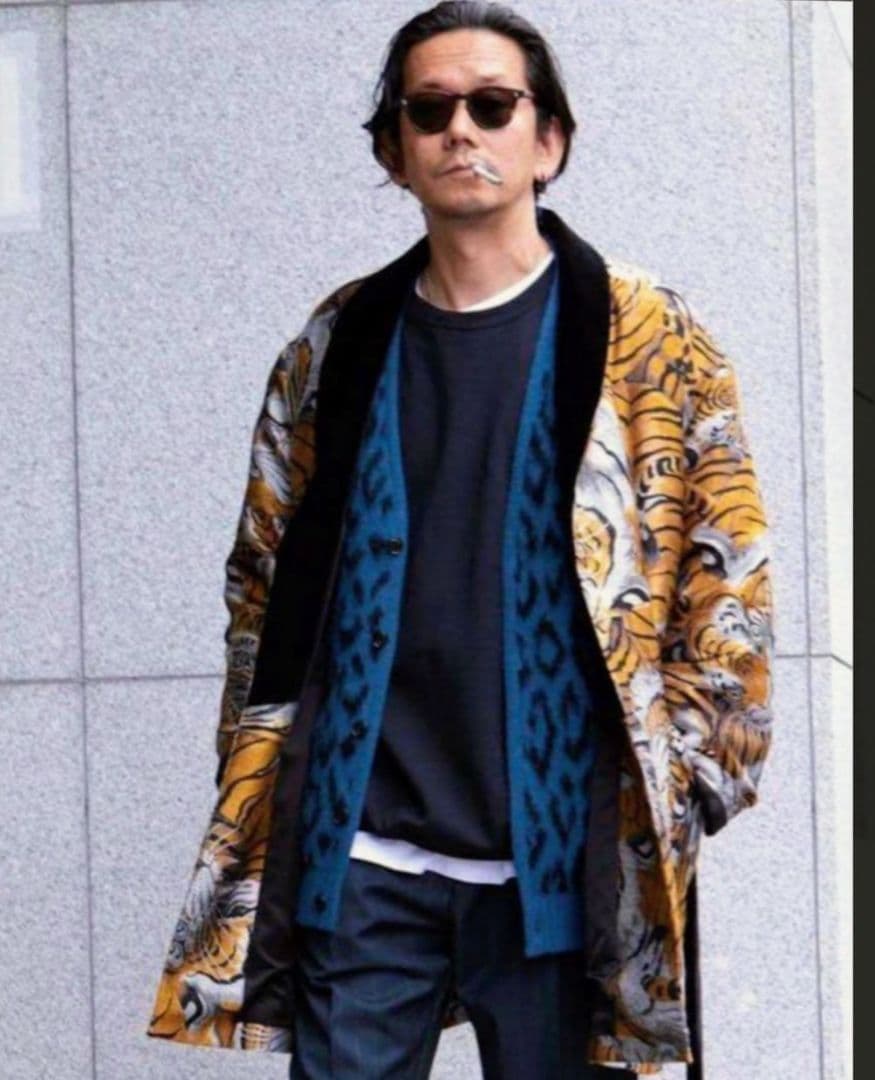 ワコマリアキムタク野村訓市着用レオパード柄カーディガン美品