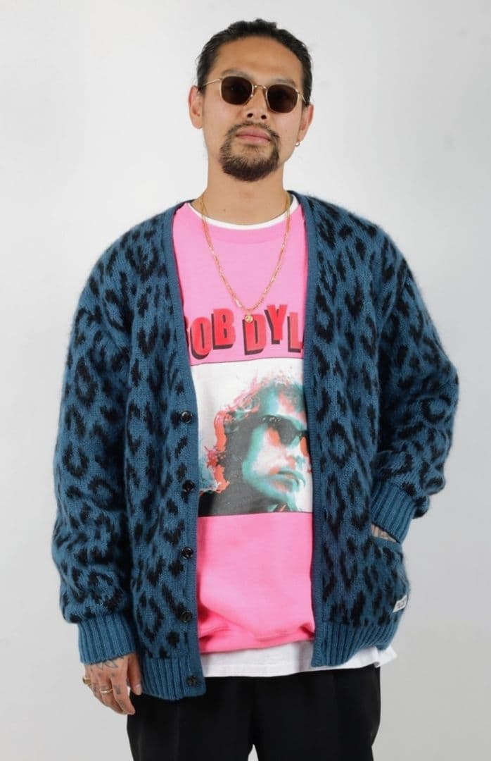 ワコマリアキムタク野村訓市着用レオパード柄カーディガン美品