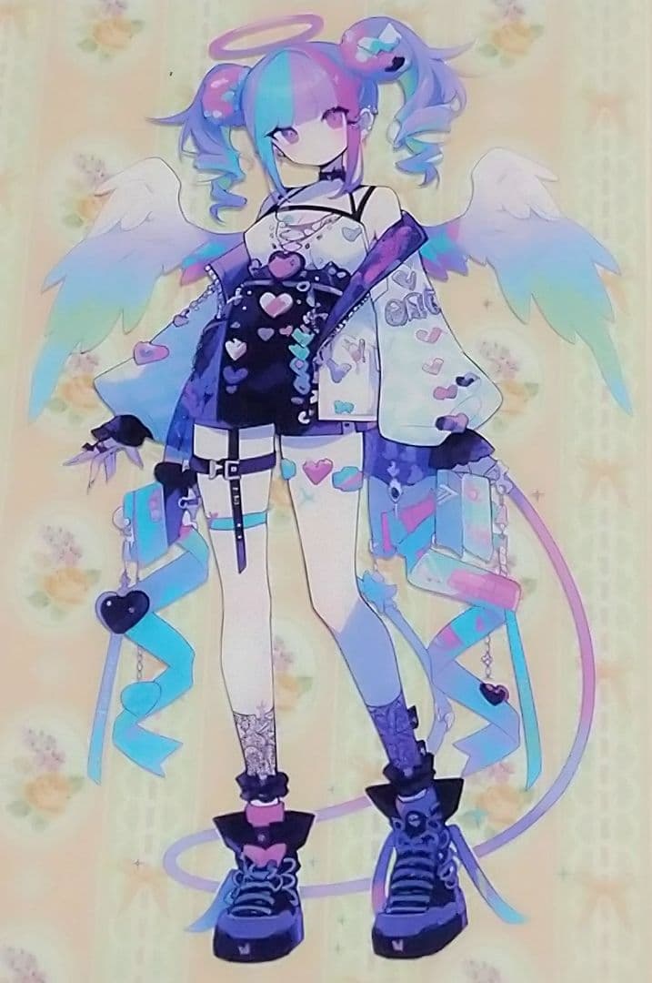 廃盤品✩J672＃羽翼彩虹(PET)y2k切り売り海外人物女の子AIマステ