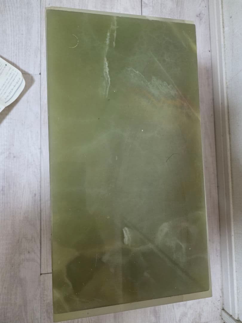 オニキス製クォーツ置時計アンティーク 日本製 インテリア　大理石