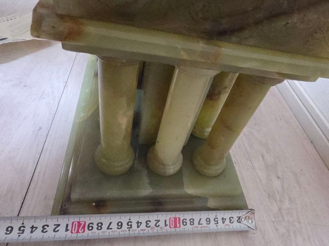 オニキス製クォーツ置時計アンティーク 日本製 インテリア　大理石